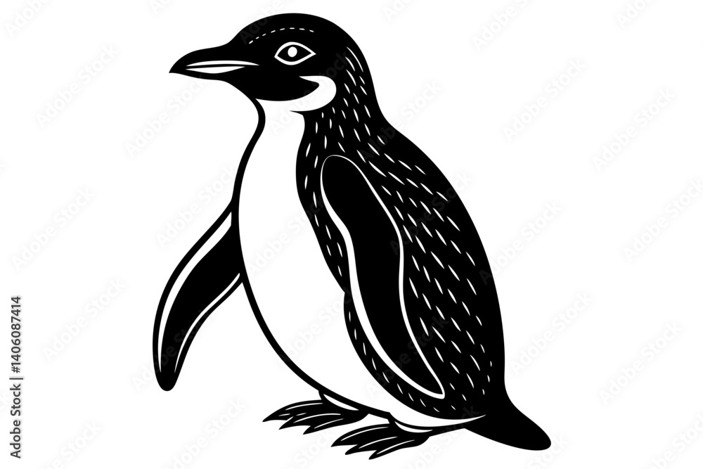 Fototapeta premium Penguin Vector Line Drawing