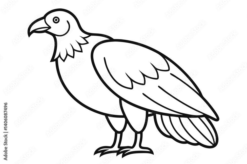 Fototapeta premium Turkey Vulture Simple Bird Art