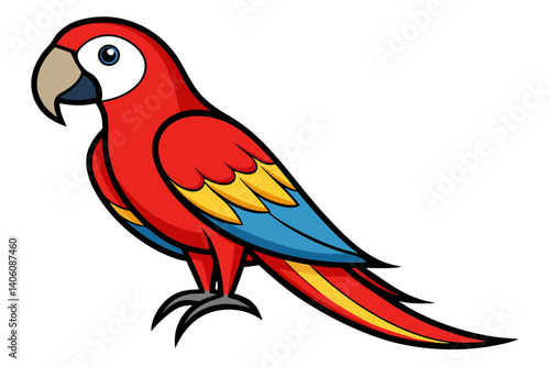 Scarlet Macaw Minimalist Line Art