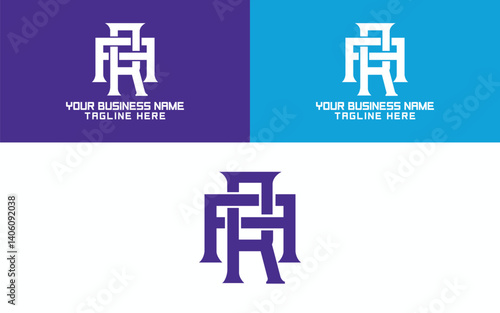 Initial letter RA Logo or AR overlapping, monogram logo design.