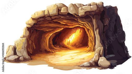 Enchanting Cave Illuminated by Light Painting Artwork for Creative Inspiration