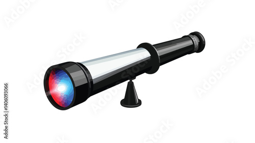 Stunning Telescope with Blue and Red Lights Illuminated - Professional Astrophotography Image