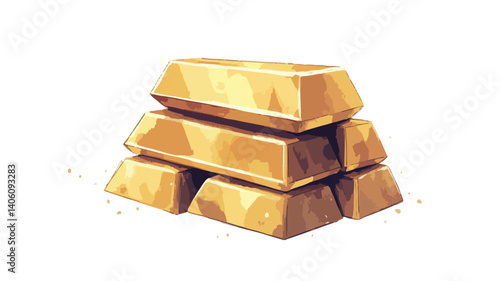 Luxurious Stack of Gold Bars on Elegant White Background