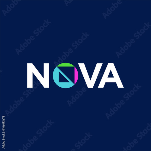 Typography Text Font Nova, logo design inspiration.