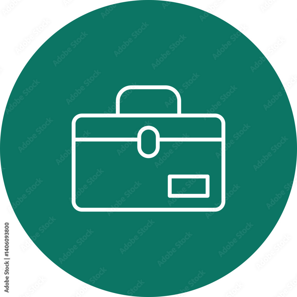 Briefcase Vector Line Circle Icon Design Briefcase Vector Line Circle Icon Design