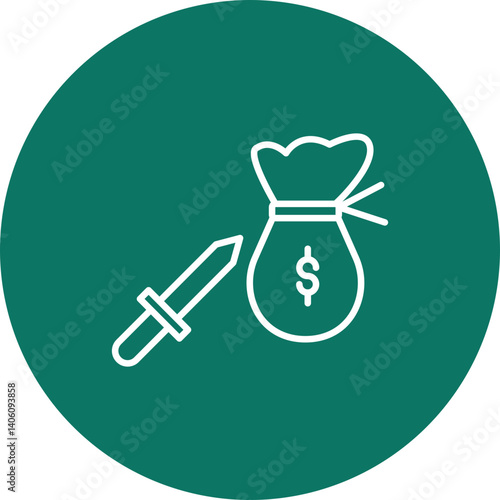 Extortion  Vector Line Circle Icon Design