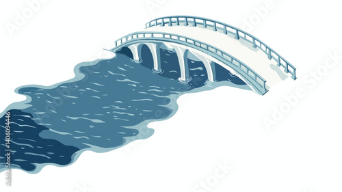 Aerial Water Connection View: Flying Over Water Reveals Connectivity