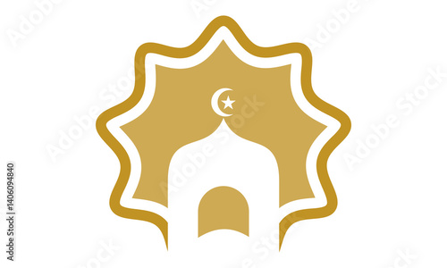 elegant mosque vector logo design