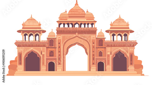 Exquisite Indian Gate Temple with Detailed Lace Architecture