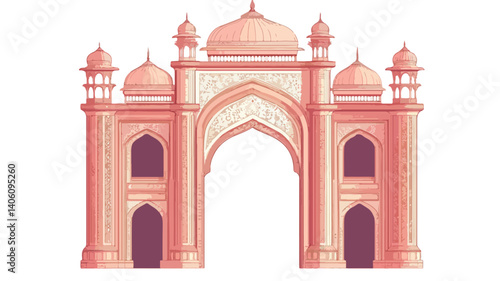 Exquisite Indian Gate Temple with Detailed Lace Architecture