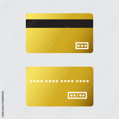 Payment Card Icons in Gold on white background