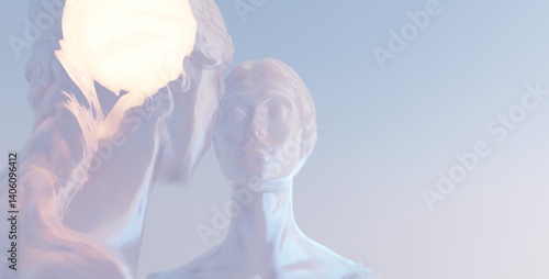 Tableau sur toile Metaphorical dialogue and exchange of thoughts
