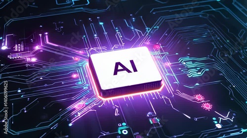 Exploring the vibrant world of microchip technology and its intricate components in a futuristic digital landscape