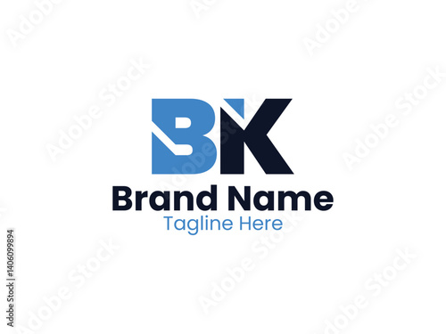Creative modern initial letter BK logo vector