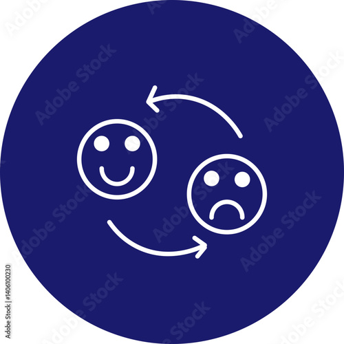 Controlled Emotions  Vector Line Circle Icon Design
