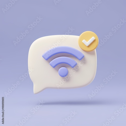 3D wireless network icon