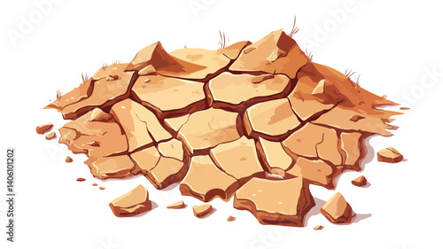 Cracked Dry Soil in Arid Climate: Desolate Desert Ground Texture Background