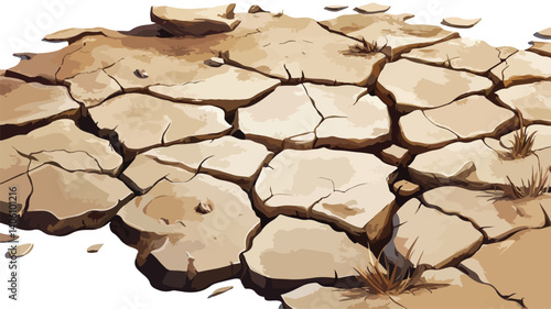 Cracked Dry Soil in Arid Climate: Desolate Desert Ground Texture Background