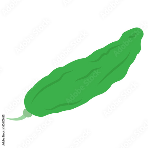 Fresh Green Bitter Melon Illustration Isolated Vegetable Food