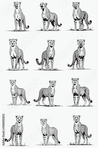 Wild vector illustration of cheetah
