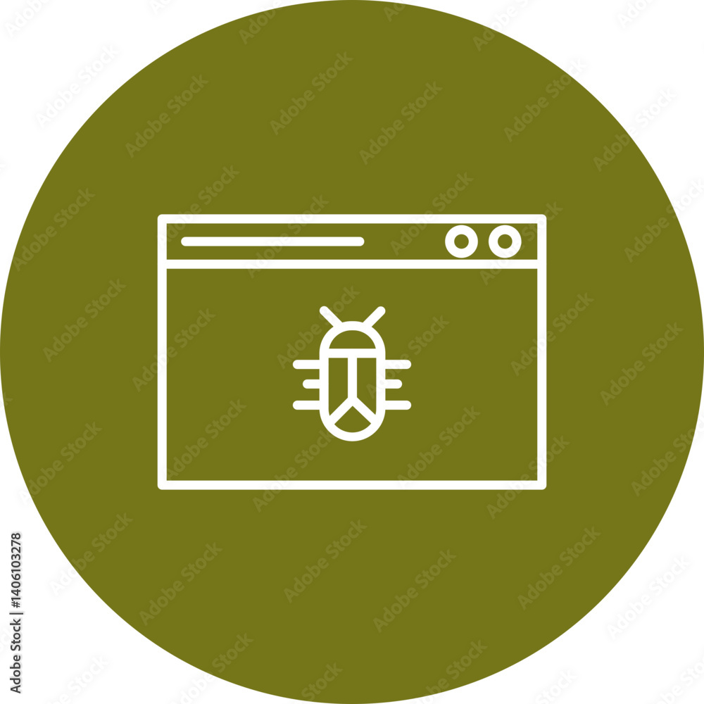 Obraz premium Malware Vector Line Circle Icon Design