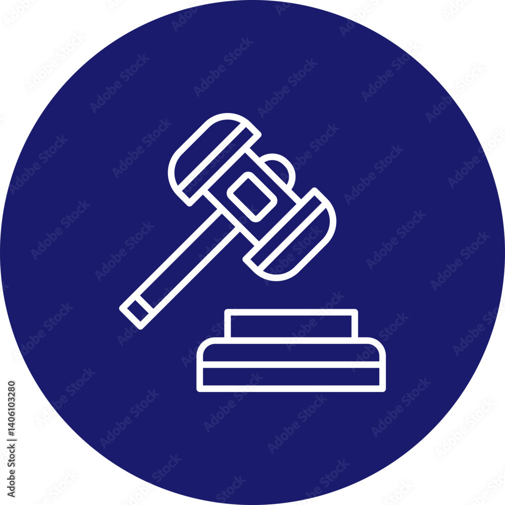 Law Vector Line Circle Icon Design Law Vector Line Circle Icon Design