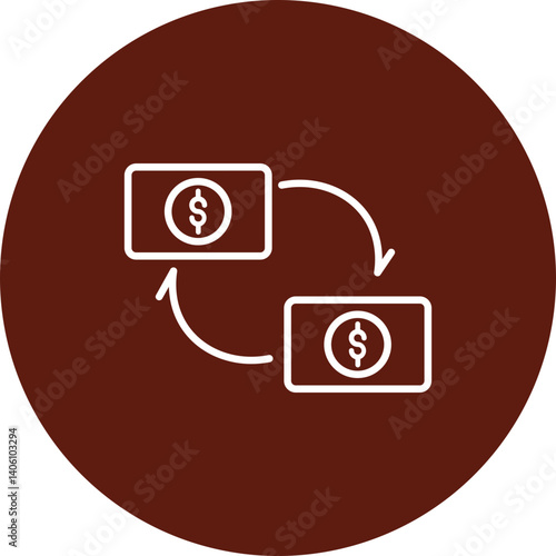 Money Laundering  Vector Line Circle Icon Design