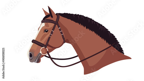 Elegant Brown Horse Illustration on White Background