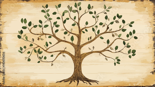 Family Tree Templates on Light Wood Background for Ancestry Chart Designs and Genealogy Projects
