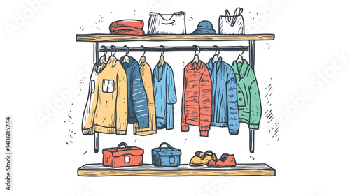Hand-Drawn Second-Hand Clothing Store Logo Vector