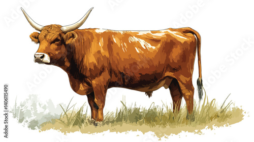 Hand Drawn Farm Cow Livestock Sketch Illustration