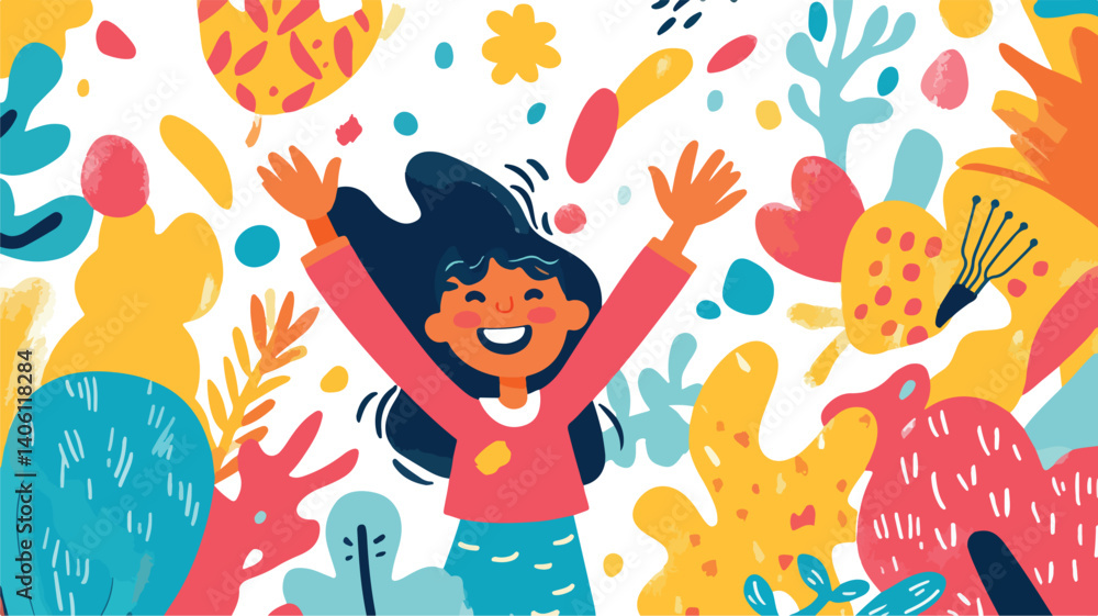 Fototapeta premium Exploring Themes of Happiness in Joyful Celebration