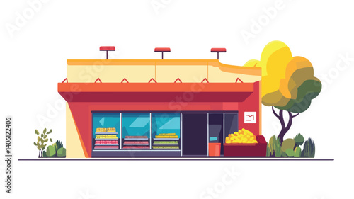 Modern Supermarket Design Vector Illustration for Professional Marketing Materials