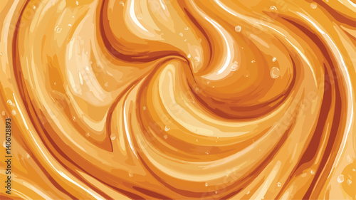 Salted Caramel Seamless Pattern Swirl Liquid Tof