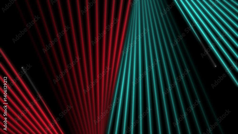 High contrast red and blue neon glowing laser lines futuristic ...