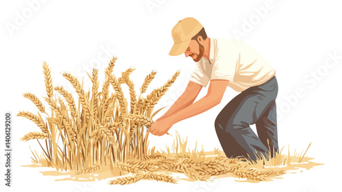 Season of Harvesting: Professional Vector Illustration of Persimmons