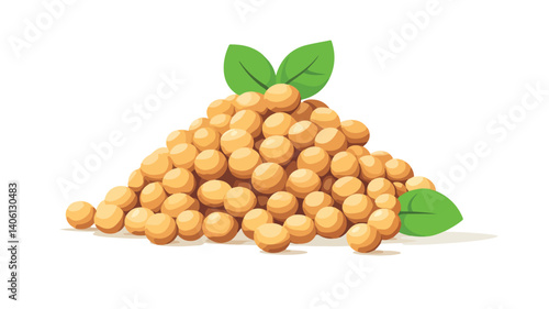 Stacked Soybeans Heap Flat Vector - Nutritious Veg
