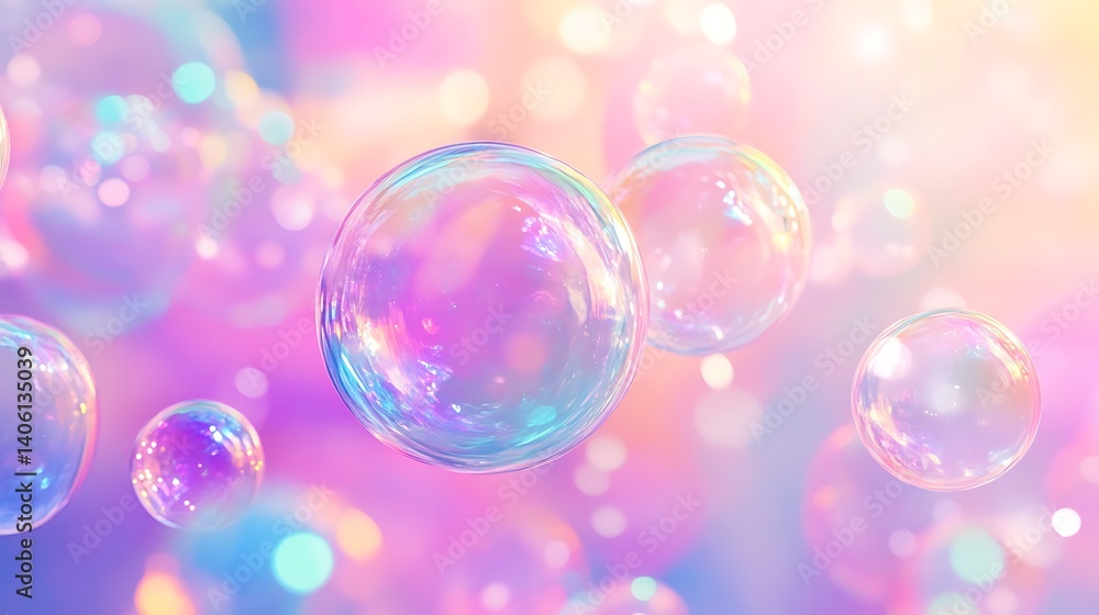 Colorful pastel soap bubbles floating in dreamy light with soft bokeh background for fantasy whimsical magical visual design
Colorful pastel soap bubbles floating in dreamy light with soft bokeh background for fantasy whimsical magical visual design
