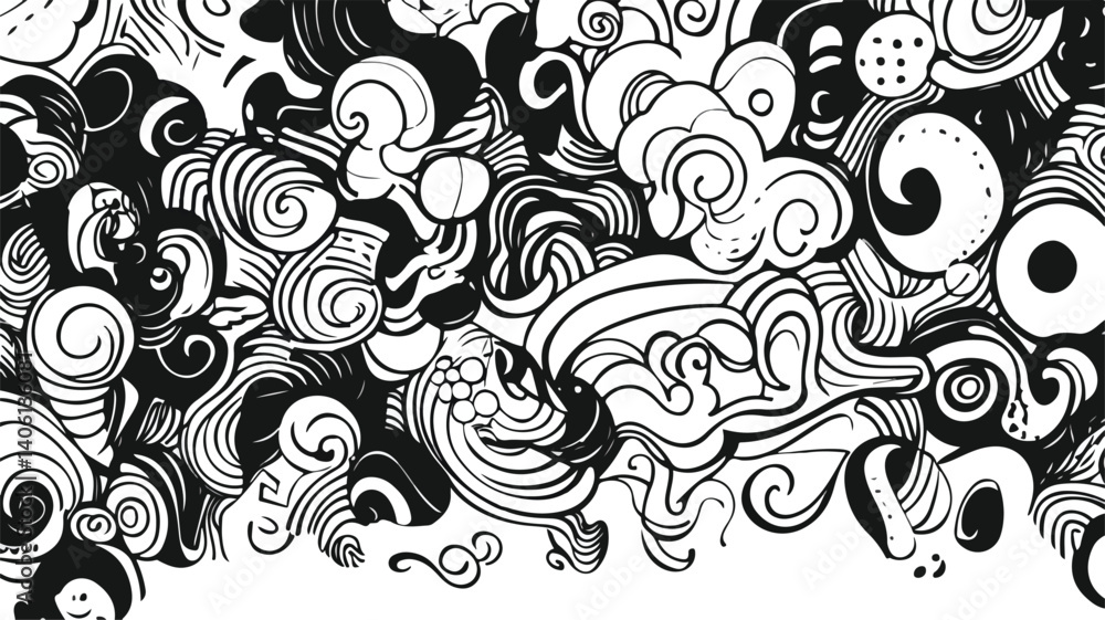 Whimsical Doodles Background Vector Illustration Whimsical Doodles Background Vector Illustration