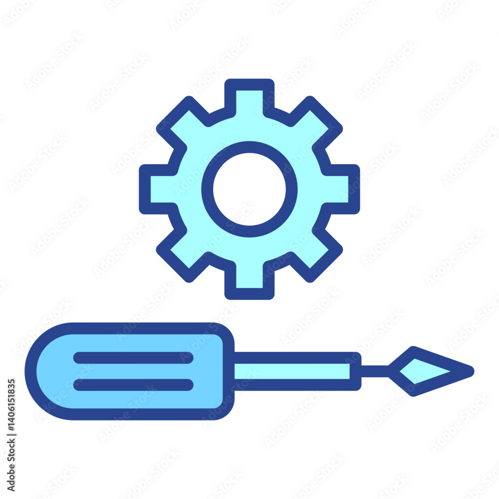 Maintance Blue Outline icon Maintance Blue Outline icon
