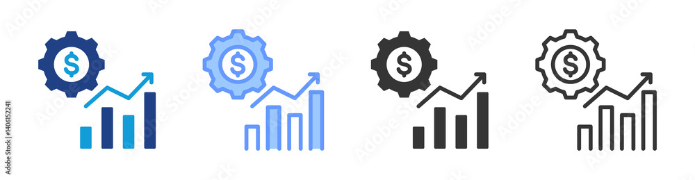 Economic Trends icon set multiple style collection Economic Trends icon set multiple style collection