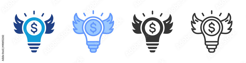 Angel Investor icon set multiple style collection Angel Investor icon set multiple style collection