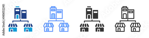 Franchise icon set multiple style collection