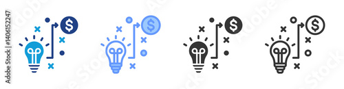 Strategic Planning icon set multiple style collection