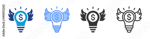 Angel Investor icon set multiple style collection