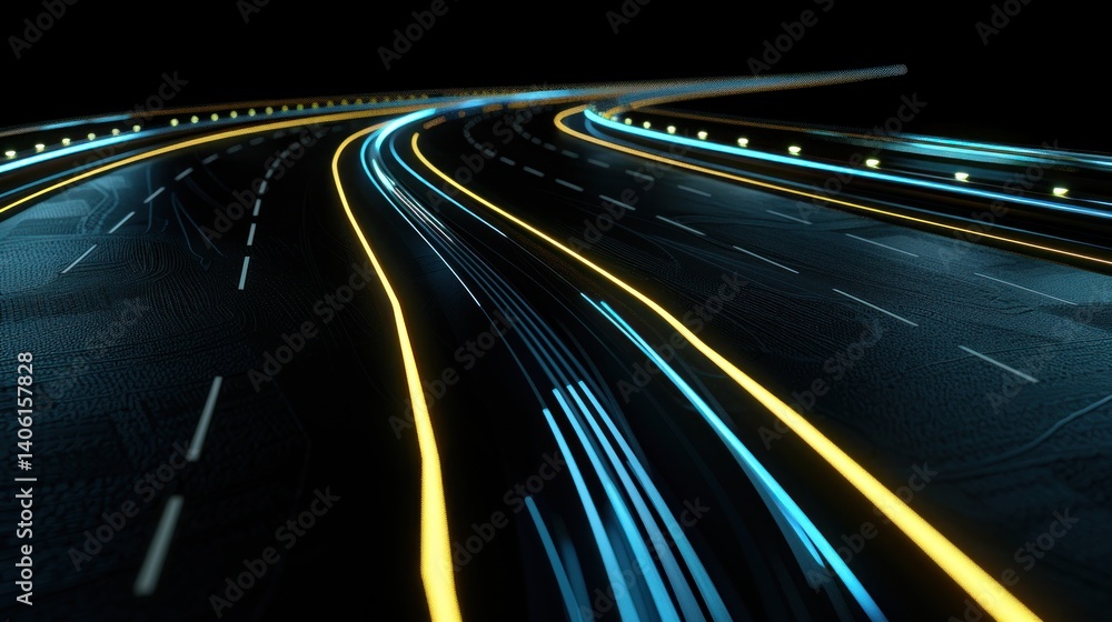 Fototapeta premium Dark abstract lines dynamic color shapes visual design