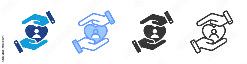 Loyalty icon set multiple style collection Loyalty icon set multiple style collection