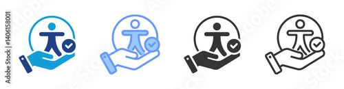 Accessibility icon set multiple style collection
