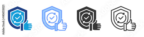 Reliability icon set multiple style collection