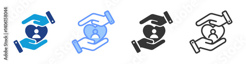 Loyalty icon set multiple style collection